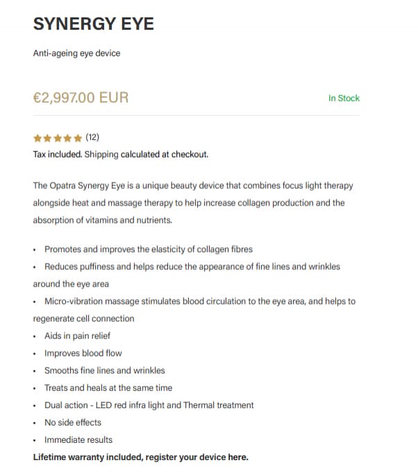 OPATRA SYNERGY EYE Anti-Ageing-Augengerät
