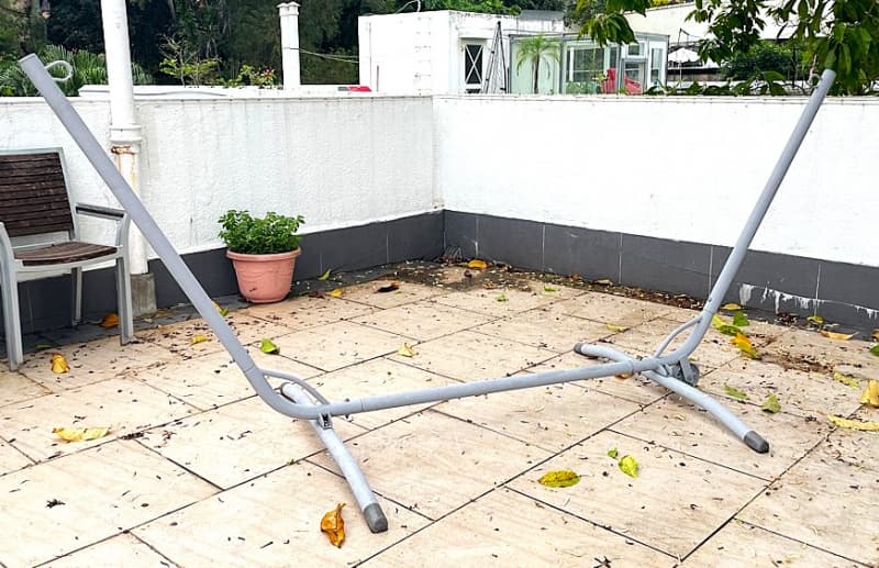 Hängematte Gestell von Ikea mit Hängematte
