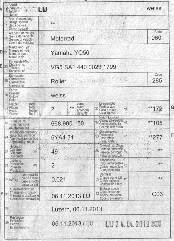 Yamaha Aerox YQ50 Jhg. 11.2013