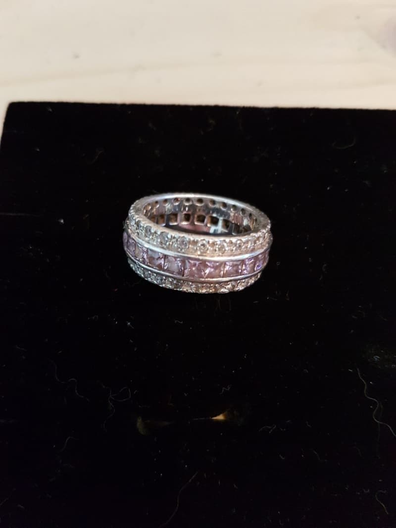 Silber ring 925 mit zwei farbigen zirkonia steine