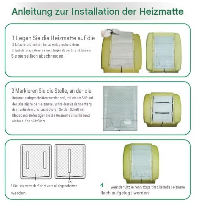 Autositz-Heizungsset, 12 V, 50 W, 1 Sitz, Kohlefaser