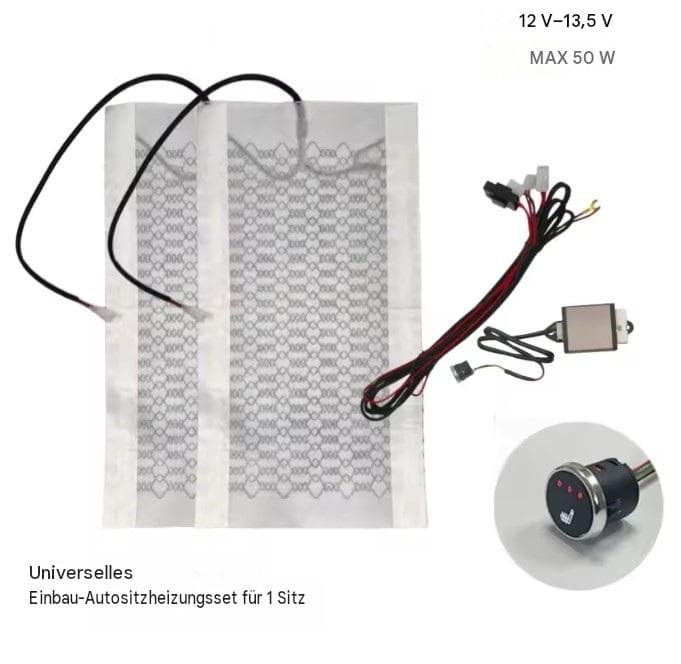 Autositz-Heizungsset, 12 V, 50 W, 1 Sitz, Kohlefaser