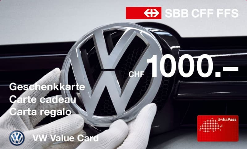 Haben Sie eine solche unbenutzte SBB-Geschenkkarte "VW Value Card