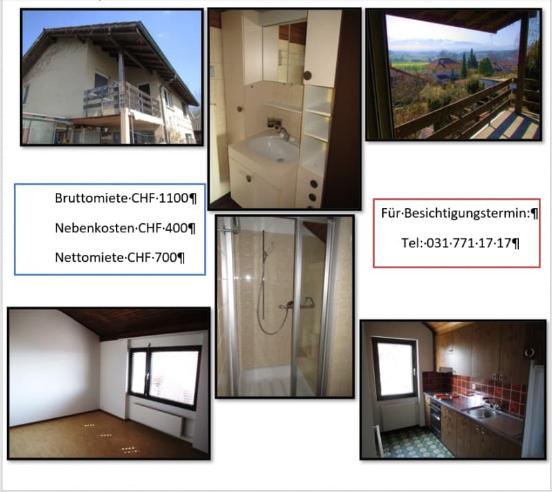 3 Zimmer Wohnung zu vermieten ab 1.6.2021