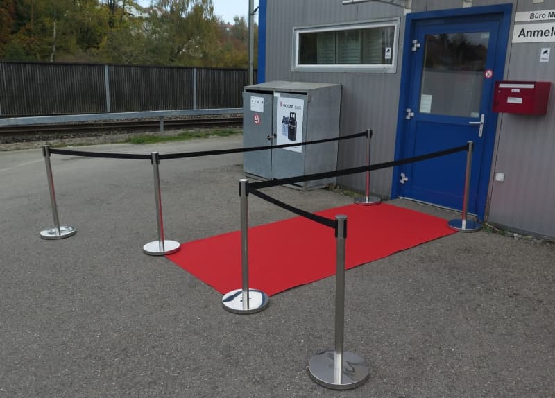 Absperrpfosten Leitsystem Absperrband Absperrkordel Kordel rot