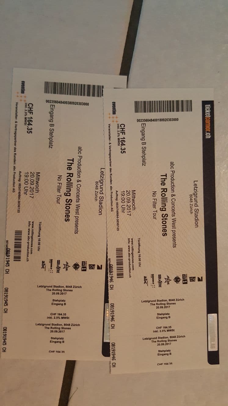 Rolling stones ticket