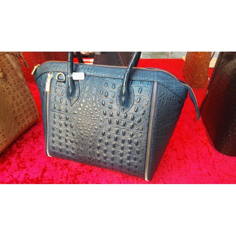 Luxus Damen Henkel Tasche Leder Kroko Alligator Prägung
