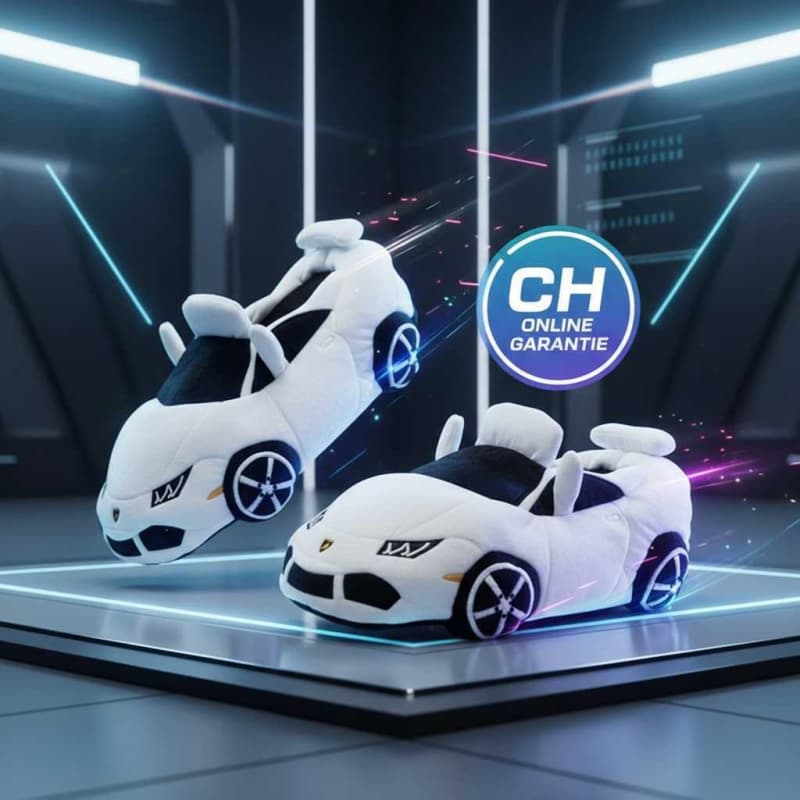 Lamborghini Hausschuhe im Sportwagen Look aus weichem Plüsch