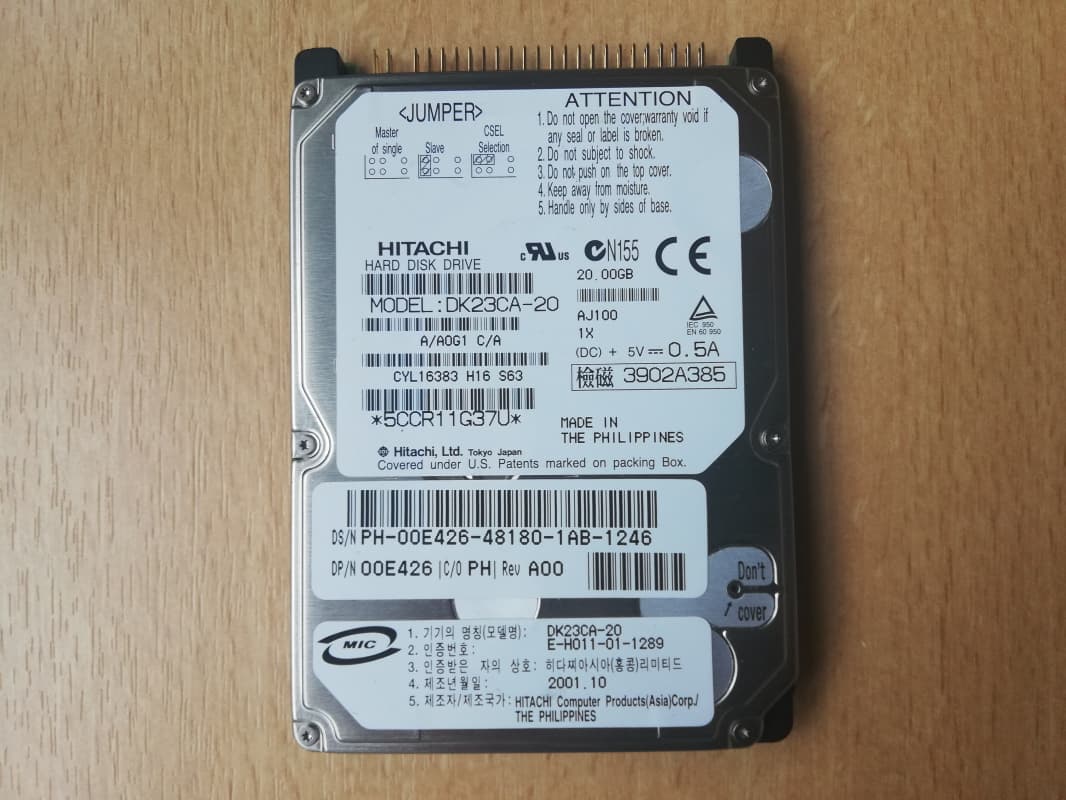 2.5" HDD IDE Hitachi DK23CA-20 20 GB