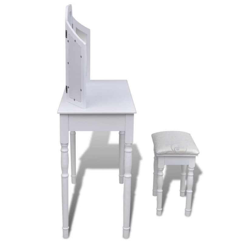 99241003 Schminktisch mit 3-in-1 Spiegel und Hocker 2 Schubladen
