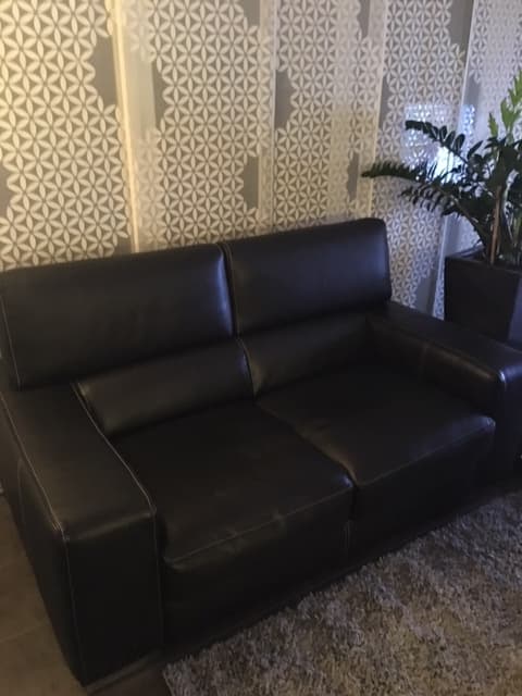 Echt Leder Sofa, Schwarz