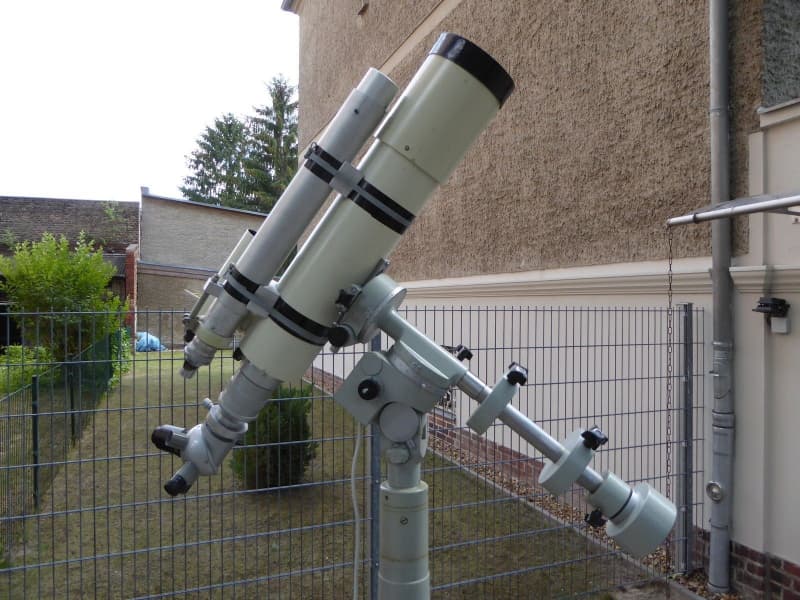 Carl Zeiss Jena Refraktor Telementor Motor Antrieb Stativ, 110 mm