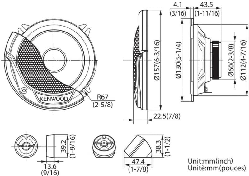 Kenwood car hifi Auto Lautsprecher 2 Weg 13 cm