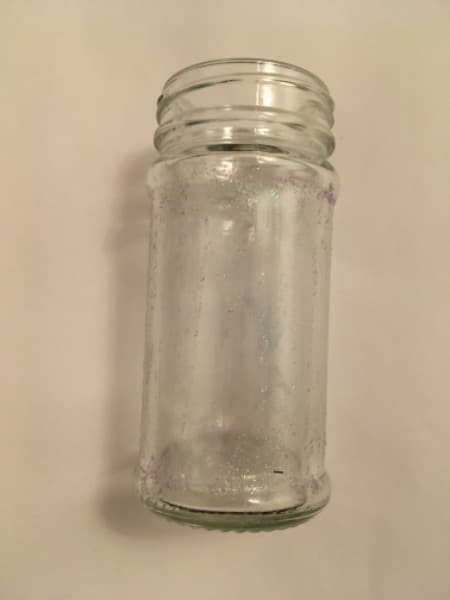 Glasvase mit glitzer