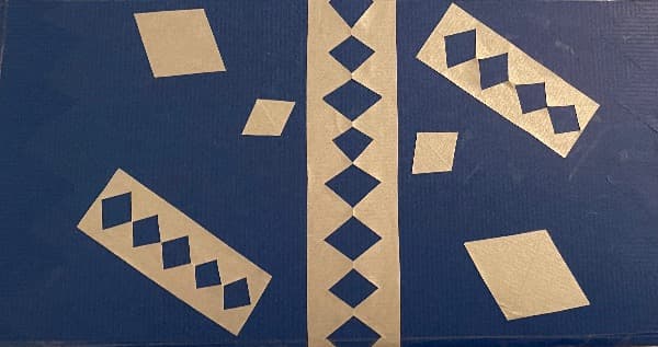 Silberblaue Deko Box mit Scherenschnitt