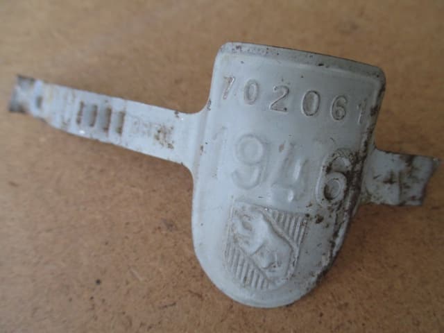 Bern Blechband Steuerkopf Schild Emblem 1946