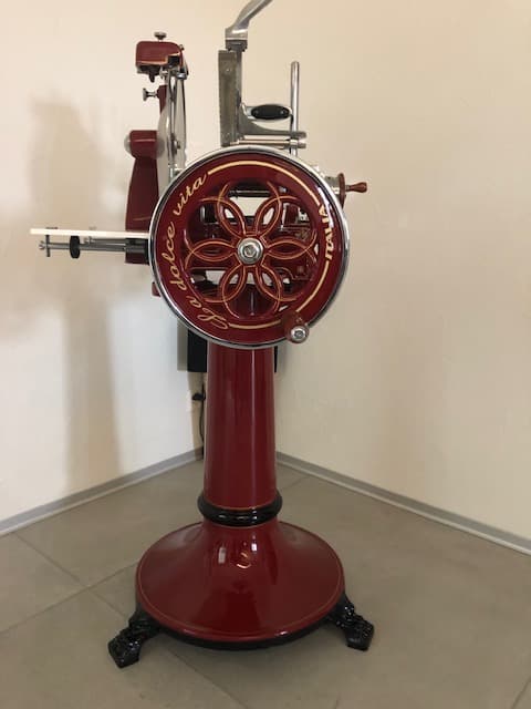 Schwungrad Aufschnittmaschine manuell mit Sockel