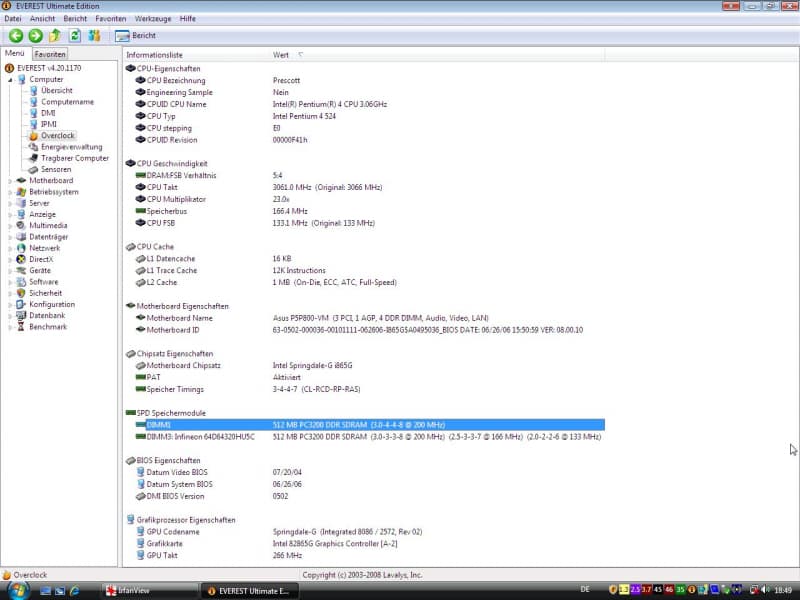 Arbeitsspeicher (RAM) 512MB DDR-400 CL3 PC32000 ADATA