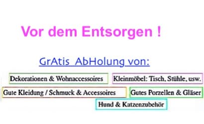 Gratis Abholung / Flohmarkt , marché aux puces /mercato delle pul