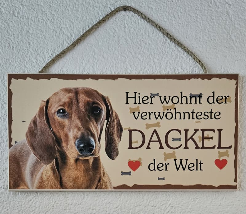 Hunde Holzschild Dackel