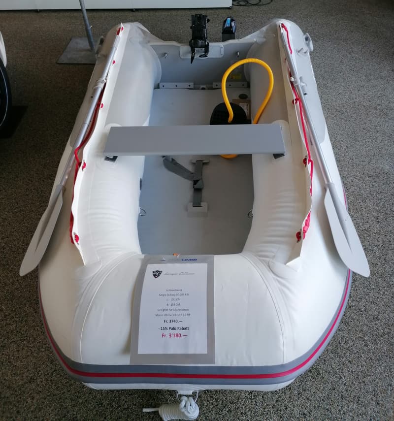 Schlauchboot Suzuki Sergio Cellano SC-265 KIB mit Elektromotor