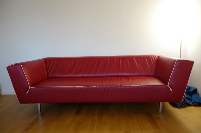 Rotes Ledersofa