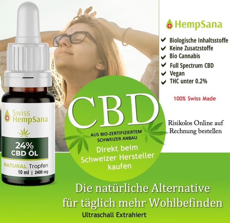 Biologisch natives CBD Öl aus 100% Schweizer Herstellung.