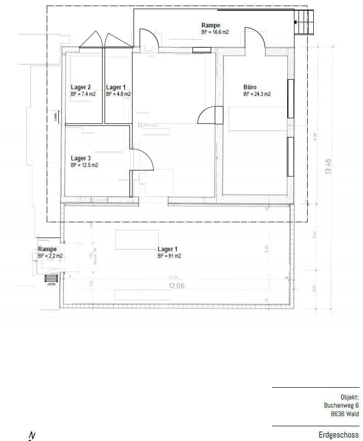 Büro- & Lagerraum (ca. 200m2; mit zwei Rampen) an zentraler Lage