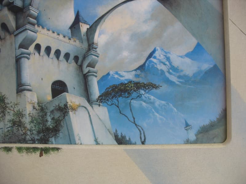 Deko Bild Schloss Surreal blaue Berge