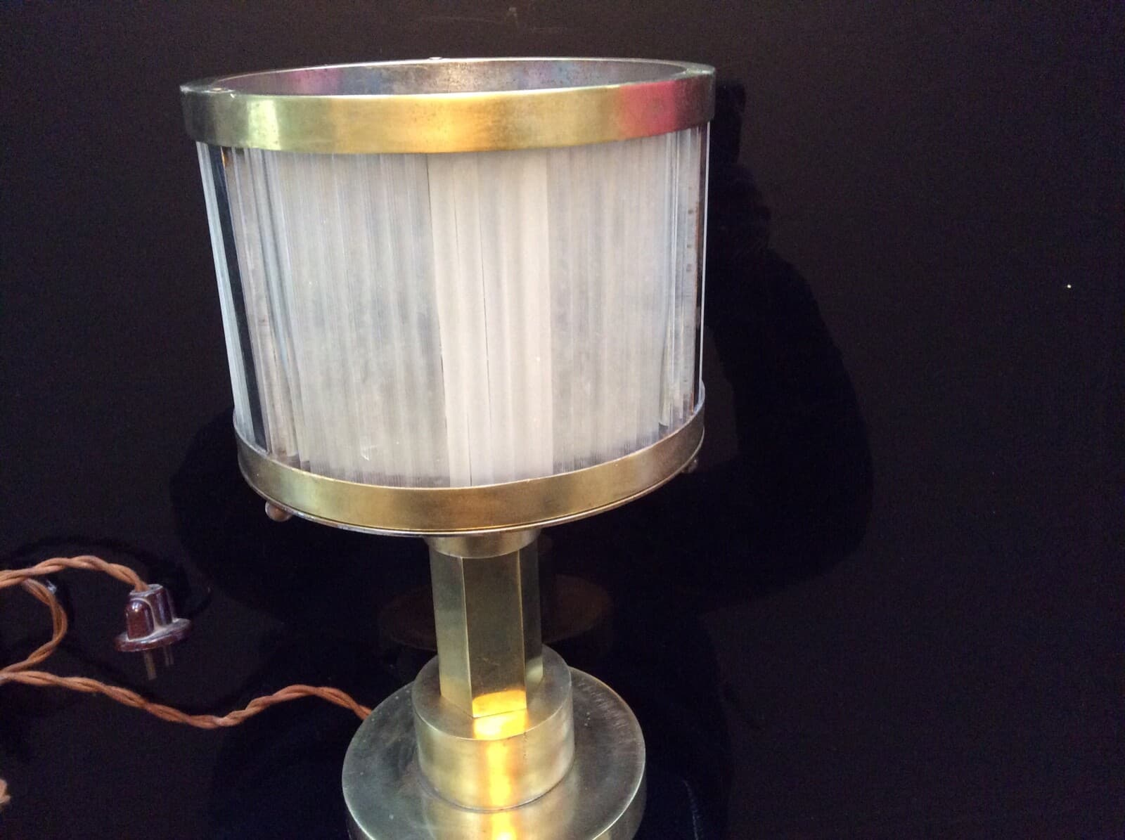 Art Deco Lampe Verre Brass Moderniste Louis Sognot & Charlotte