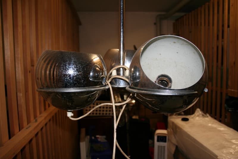 MidCentury/SpaceAge "Bubble" Bogenlampe, Chrom, defekt