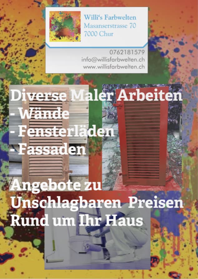 Malen, Fensterläden streichen, innen/aussen Renovationen