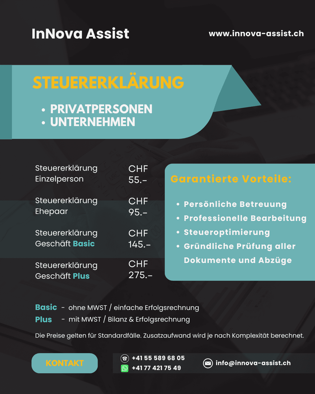Steuererklärung professionell ausgefüllt