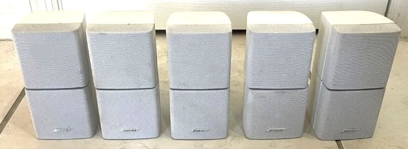 Bose Doppel-Cube Lautsprecher 5 Stück, weiss mit Halterung