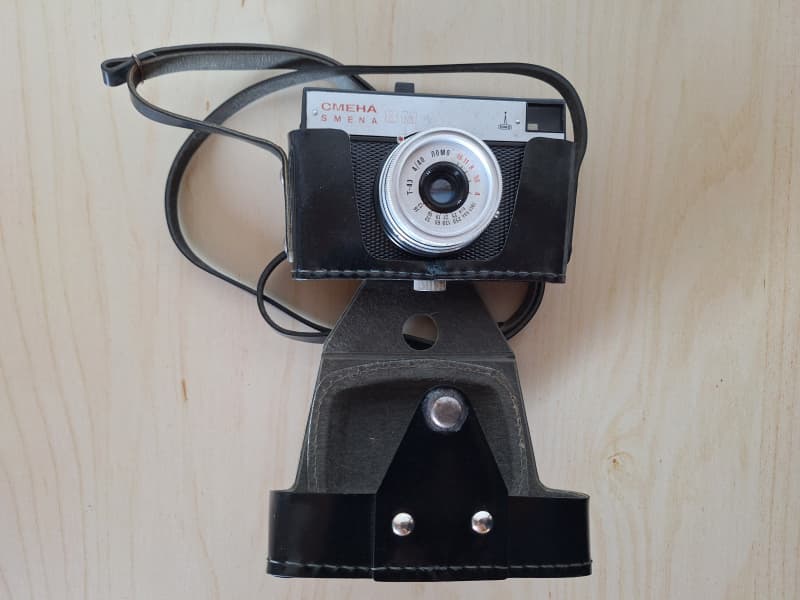 35-mm-Filmkamera Smena 8M mit Leder-Etui original