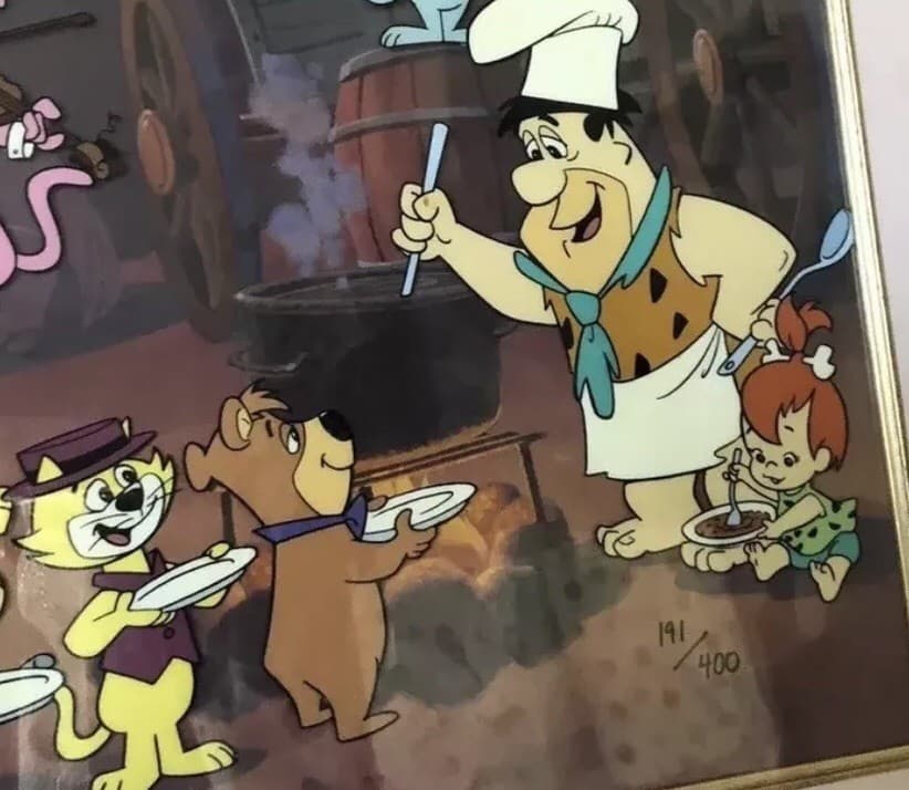 Hanna Barbera Western Jamboree Animationskunst handgemalt Cel signiert gerahmt