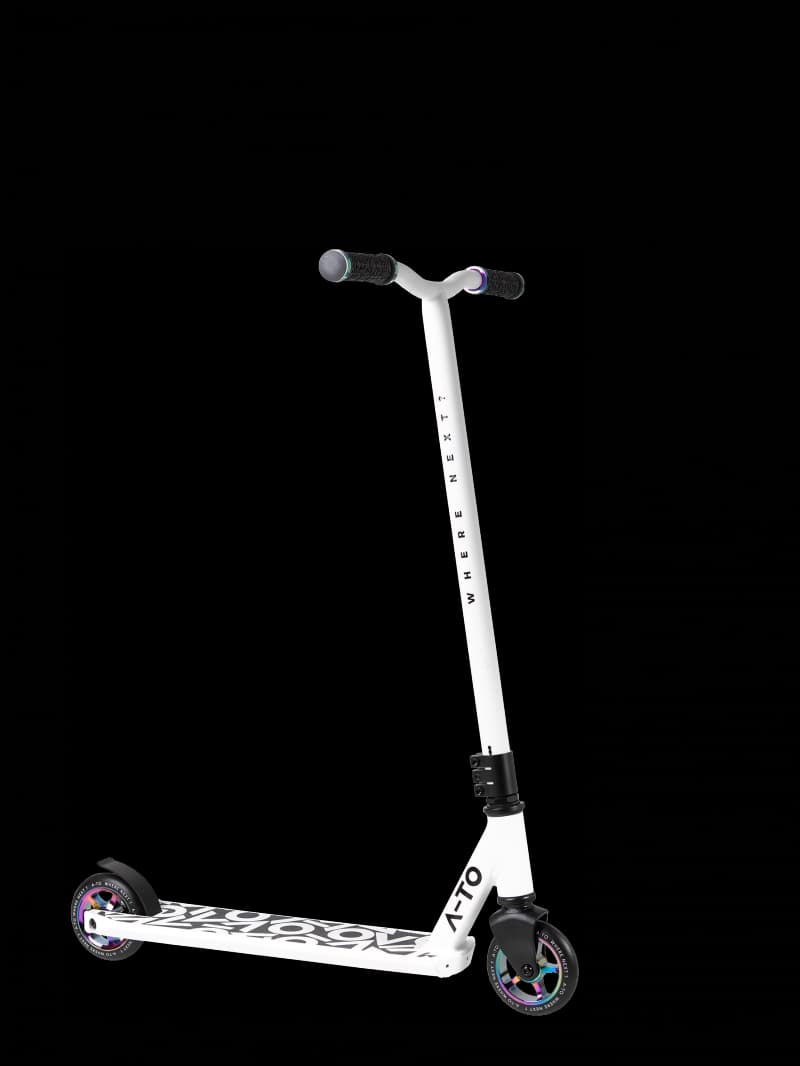 Stuntscooter A-To Daytona weiss, türkis, schwarz