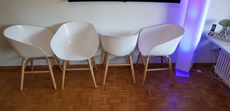Interio Stuhl Maya Weiss kunststoff / Buche = Neu