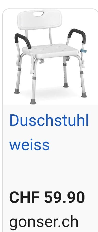 Duschstuhl neu Original Verpakt
