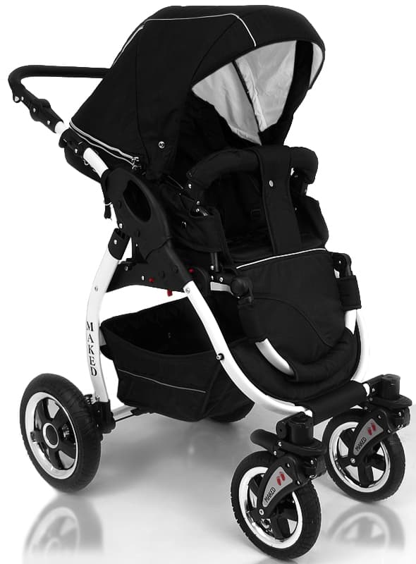 Trio-Set: Kinderwagen "Lucky" mit Babyschale schwarz, FABRIKNEU