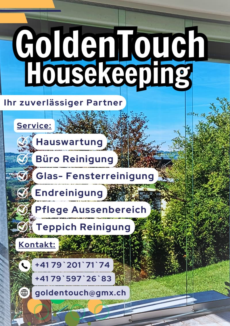 Umzugsreinigung, Unterhaltsreinigung, Glas- Fensterreinigung