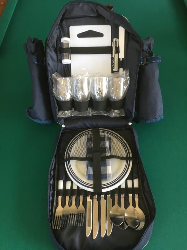 Picknickrucksack, 29-tlg., für 4 Personen, mit Kühltaschen, NEU