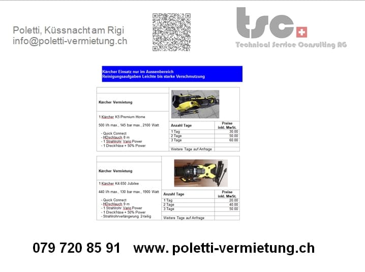 Vermietung von Kärcher für Aussenbereich