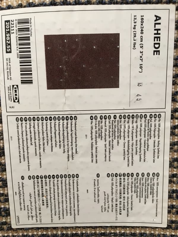 IKEA "ALHEDE" grau/schwarzer Teppich
