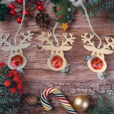 Weihnachtsdeko Rentier aus Holz für Lindor Kugel