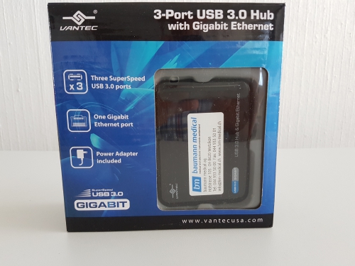 3-Port USB 3.0 Hub mit Ethernet