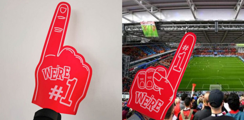 WE'RE #1 Nummer 1 Schaumstoff Hand Fan Nr.1 Rot Weiss Schweiz