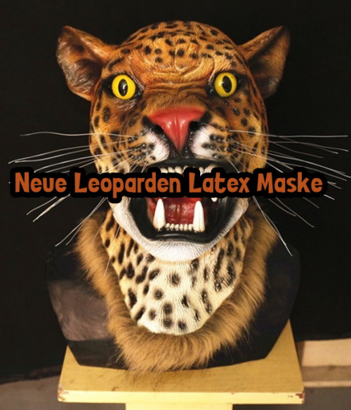 Leoparden Tiger Maske Tiermaske Fasnacht Halloween Leopard Kostüm