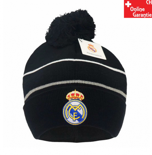 Real Madrid Mütze mit Bommel PSG Beanie Winter Fussball Kappe