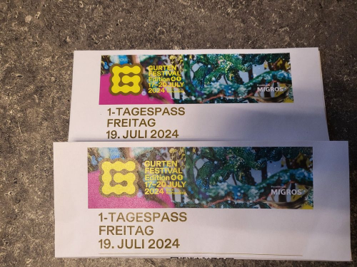 GURTEN FESTIVAL 2x TAGESPASS FREITAG   19 JULI 2024